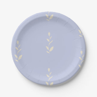 Assiettes En Carton Plato de papel con diseño floral, color lavanda.