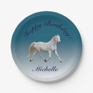 Assiettes En Carton Plats d'anniversaire de cheval blanc