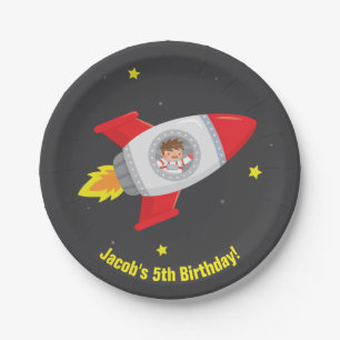 Assiettes En Carton Plats de fête d'anniversaire de l'espace de bateau