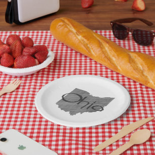 Assiettes En Carton Plats de papier de partie de l'Ohio