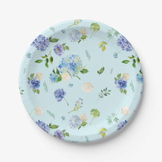 Assiettes En Carton Plats de partie de Fête de la mariée d'hortensia