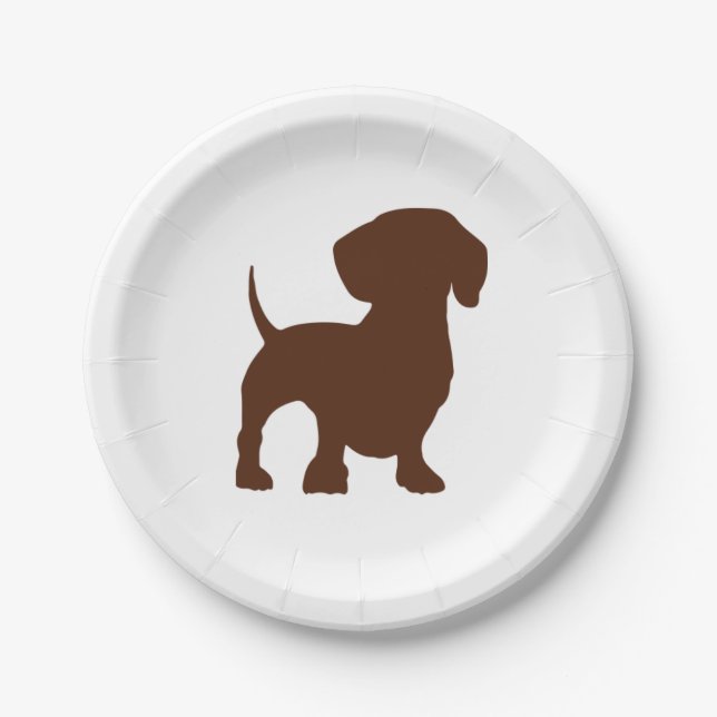 Assiettes En Carton Plats de partie de papier de chien de teckel (Devant)