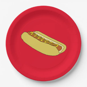 Assiettes En Carton Plats de partie de papier de hot-dog