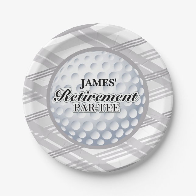 Assiettes En Carton Plats de partie de retraite de golf (Devant)