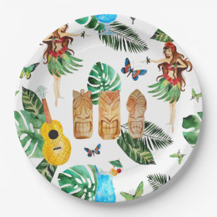 Assiettes En Carton Plats de partie de Tiki