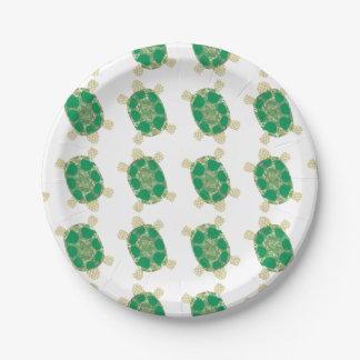 Assiettes En Carton Plats de tortue verte