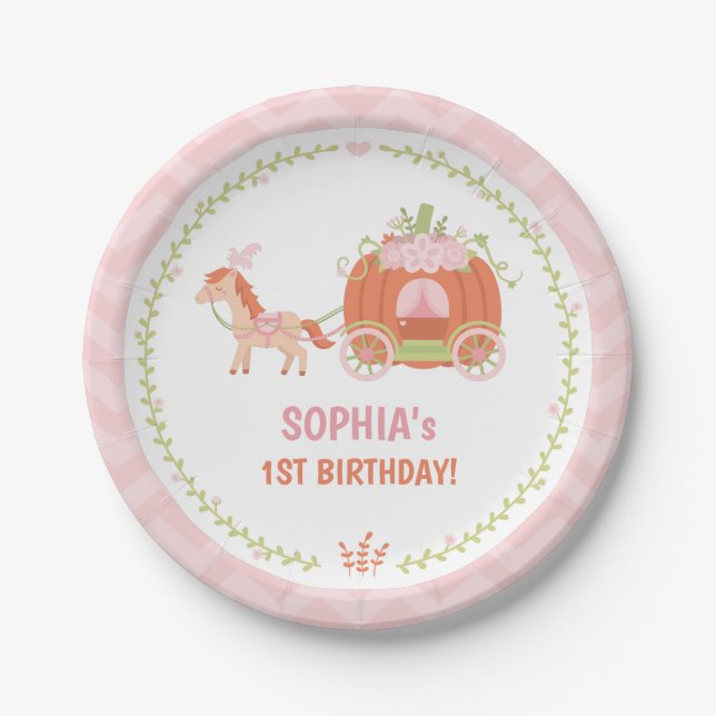 Assiettes En Carton Plats élégants de fête d'anniversaire de chariot (Devant)