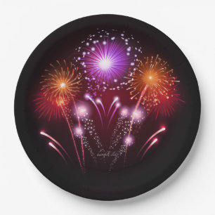 Assiettes En Carton Plats jetables de feux d'artifice