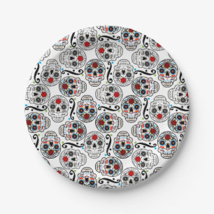 Assiettes En Carton Plats mexicains de noce d'anniversaire de crânes