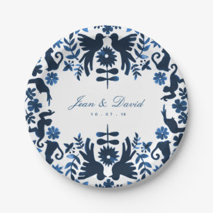 Assiettes En Carton Plats orientés de gâteau de mariage d'Otomi de