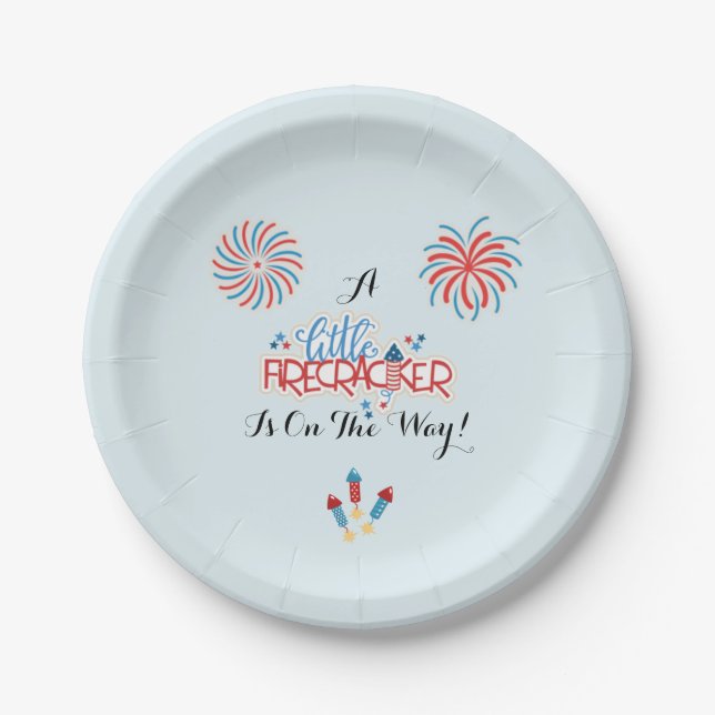Assiettes En Carton Plats patriotiques de baby shower (Devant)