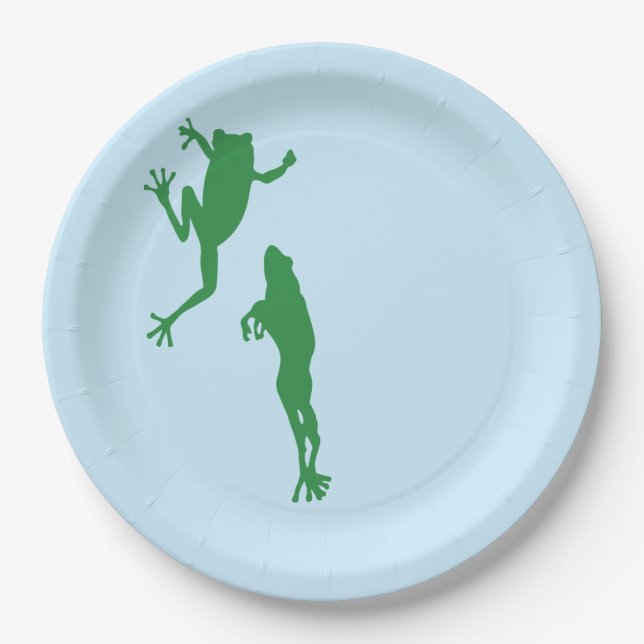 Assiettes En Carton Plats sautants de partie de grenouilles (Devant)