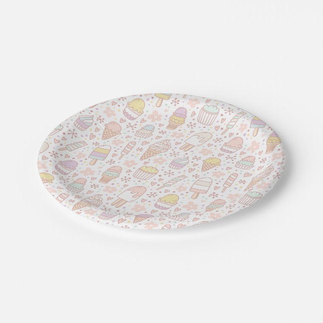 Assiettes En Carton Plats SOCIAUX de fête d'anniversaire de CRÈME (Angle)