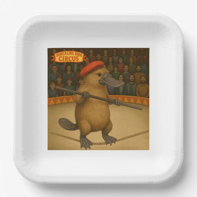 Assiettes En Carton Platypus on a tightrope (Recto)