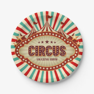 Assiettes En Carton Plus grand spectacle sur Terre Cirque Anniversaire
