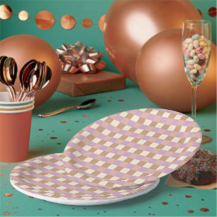 Assiettes En Carton Poche Dustée Et Lavande Plaid