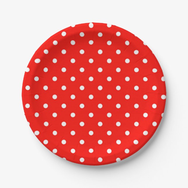 Assiettes En Carton Poche rouge et blanc, glamour moderne (Devant)