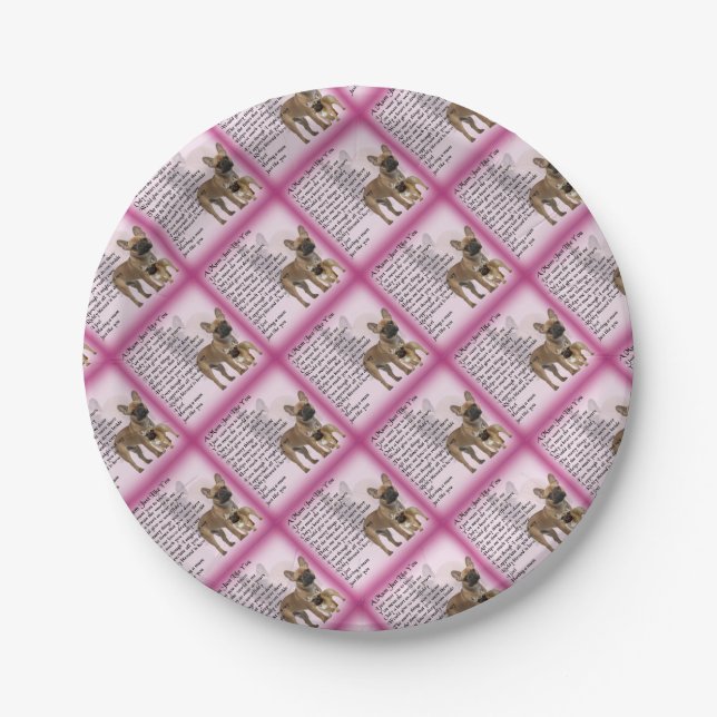 Assiettes En Carton Poème de maman de bouledogue français (Devant)