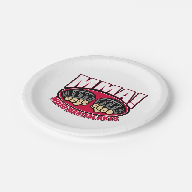 Assiettes En Carton Poings de MIXED MARTIAL ART (Angle)