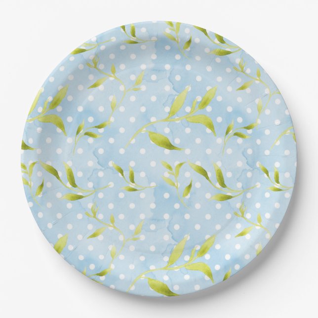 Assiettes En Carton Point bleu (Devant)