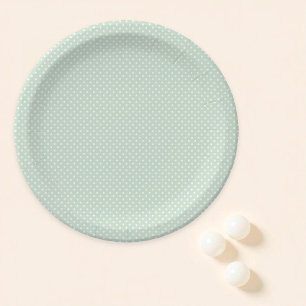 Assiettes En Carton Point Polka vert simple