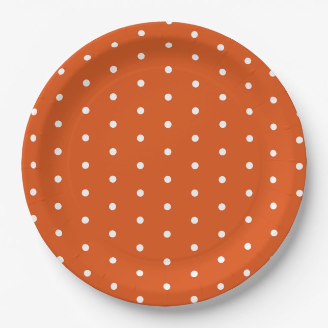 Assiettes En Carton Pointe orange et blanc (Devant)