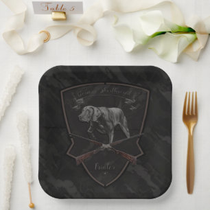 Assiettes En Carton Pointeur allemand à poils courts, Deutsch Kurzhaar