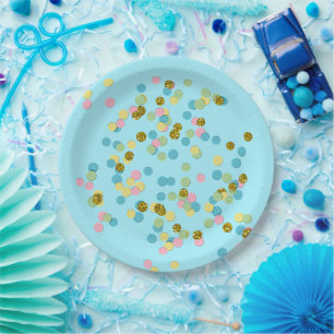 Assiettes En Carton Points Confetti modernes colorés et agréables