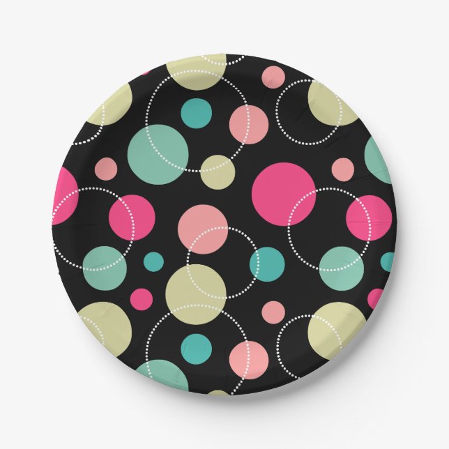 Assiettes En Carton Points et cercles 150816 (Devant)