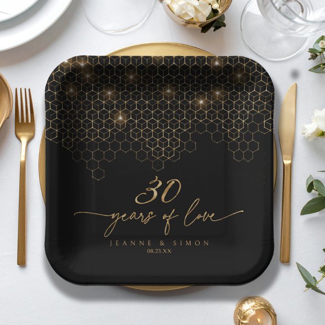 Assiettes En Carton Points forts Gold 30th Anniversary ID1165 (Créateur téléchargé)