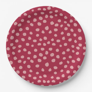 Assiettes En Carton Points posters de animaux Magenta