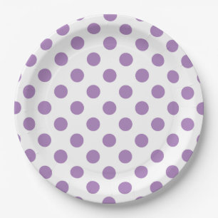 Assiettes En Carton Pois de lavande sur blanc