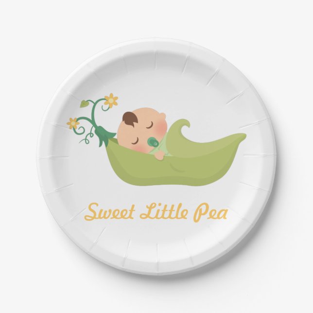 Assiettes En Carton Pois doux dans des approvisionnements d'une partie (Devant)