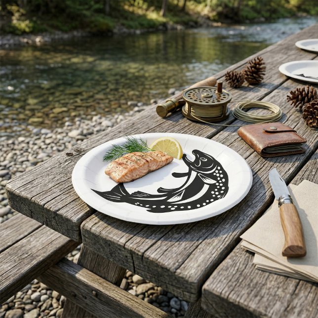 Assiettes En Carton Poisson de truite (Créateur téléchargé)