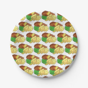 Assiettes En Carton Poisson et chips Pois British Pub Restaurant Resta