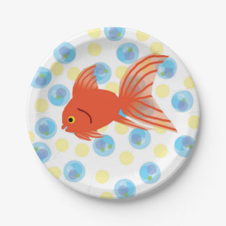 Assiettes En Carton Poisson mousseux Plaques d'anniversaire