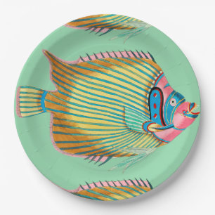 Assiettes En Carton Poissons de fantaisie avec le Français