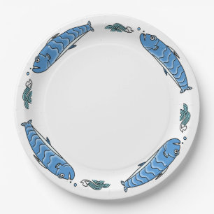Assiettes En Carton Poissons mignons Aux Plaques Papier