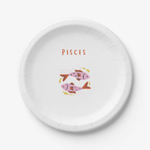 Assiettes En Carton Poissons roses, zodiaque, impression signe du zodi