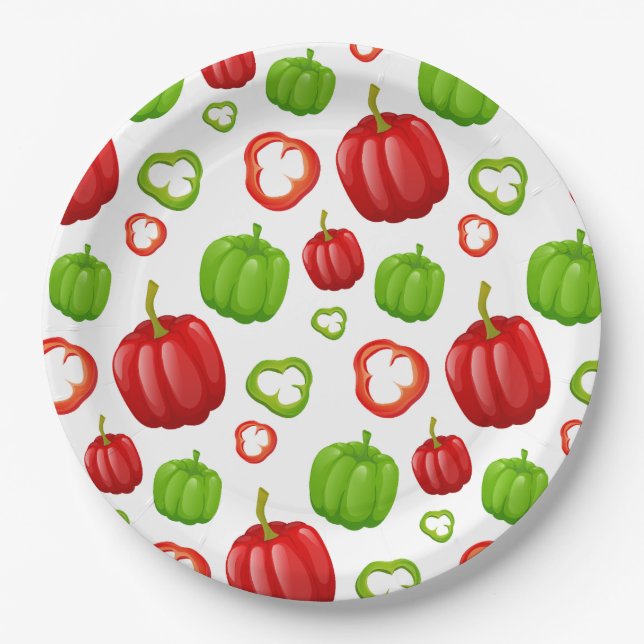 Assiettes En Carton Poivrons (Devant)