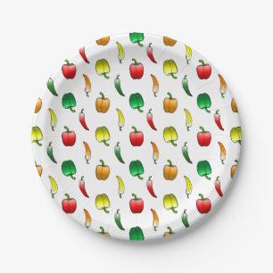 Assiettes En Carton Poivrons Bell et poivrons doux longs