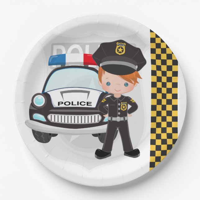 Assiettes En Carton Police (Devant)