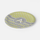 Polka gris jaune point Chevron
