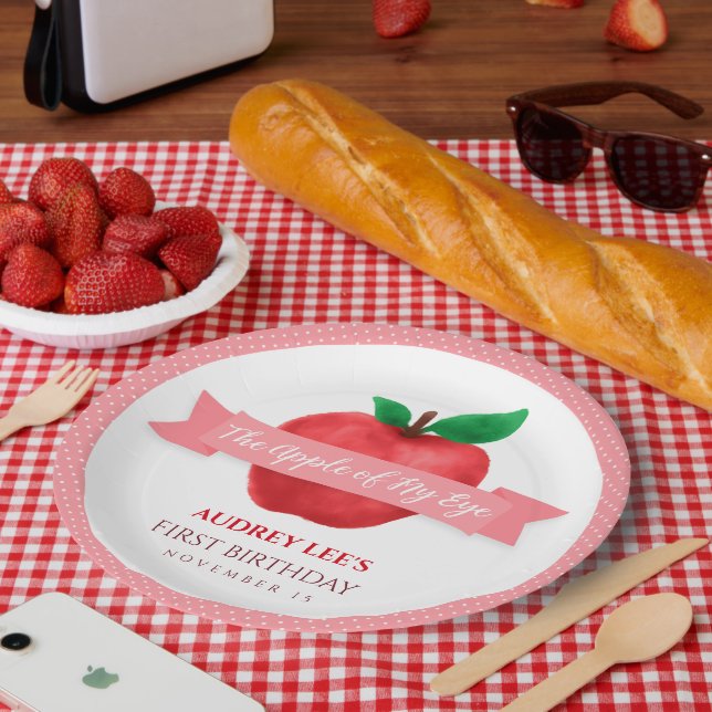 Assiettes En Carton Pomme de mon oeil tomber | fête d'anniversaire du  (Pique-nique)