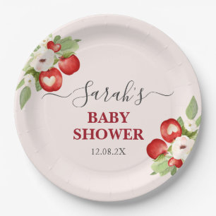 Assiettes En Carton Pomme de notre Baby shower oculaire