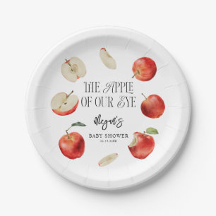 Assiettes En Carton Pomme de notre oeil Baby shower rustique