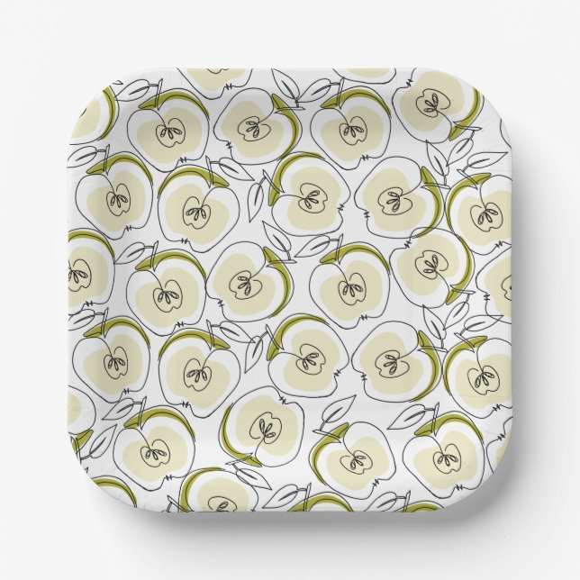 Assiettes En Carton Pomme de plaque de papier (Recto)