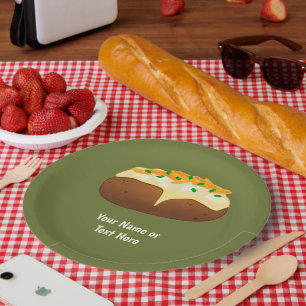 Assiettes En Carton Pomme de terre cuite à la peau - Fromage et Jeu - 