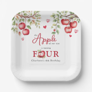 Assiettes En Carton Pomme Douce De Notre Oeil Anniversaire 4 ans