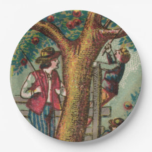Assiettes En Carton Pomme du 19e siècle cueillir la plaque de pique-ni